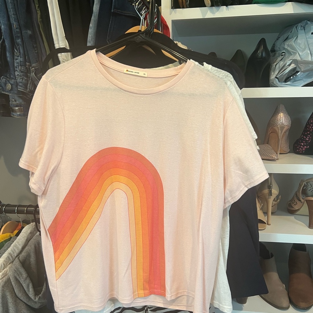 Chic Pink Rainbow Graphic Tee